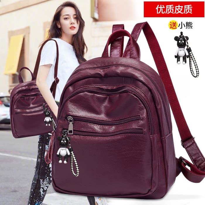 2026 mochila feminina novo estilo na moda versão coreana simples moda plutônio All-Match saco de grande capacidade mochi