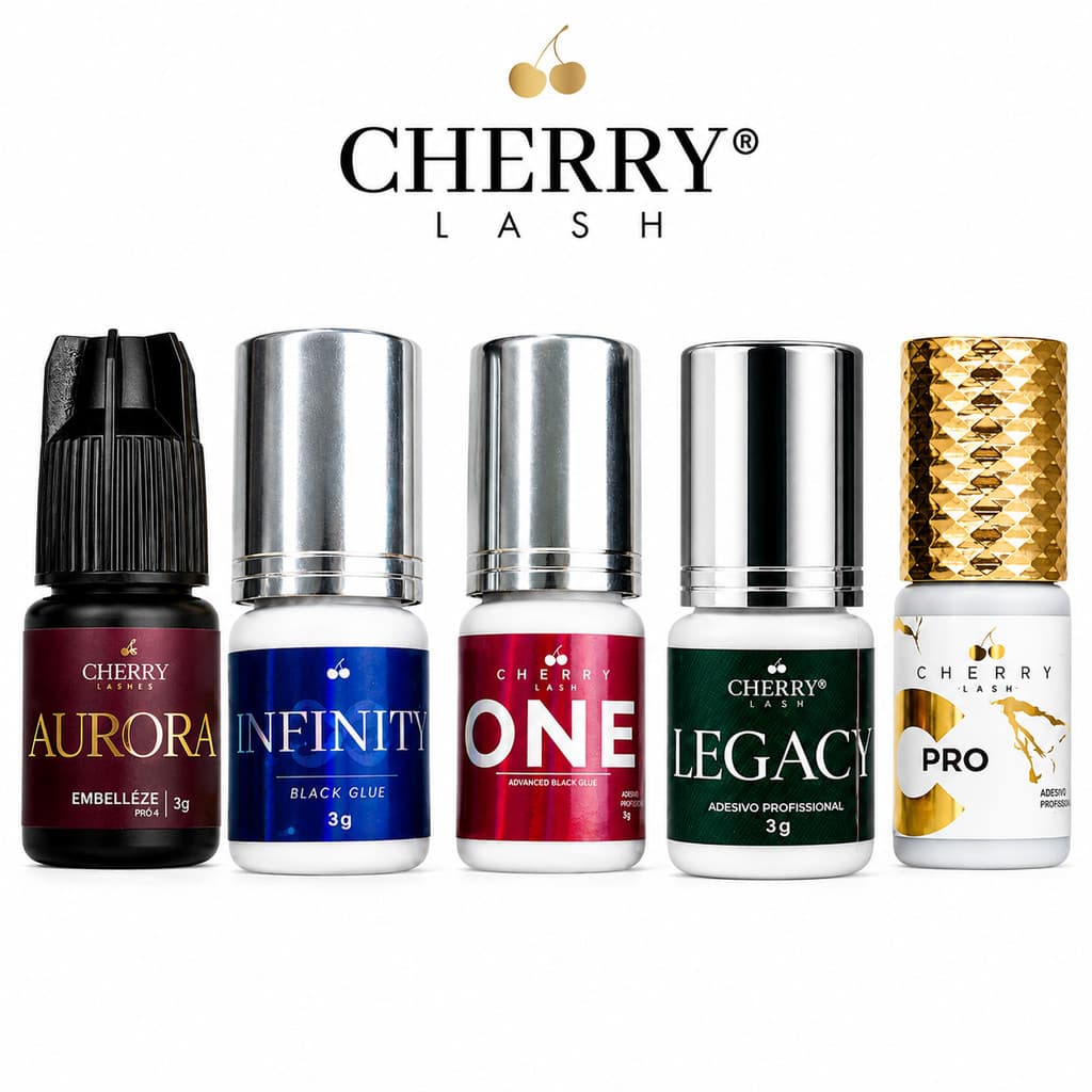 Cola Adesivo Cherry Infinity C Pro One Aurora Extensão Alongamento Cílios Retenção Volume Maquiagem