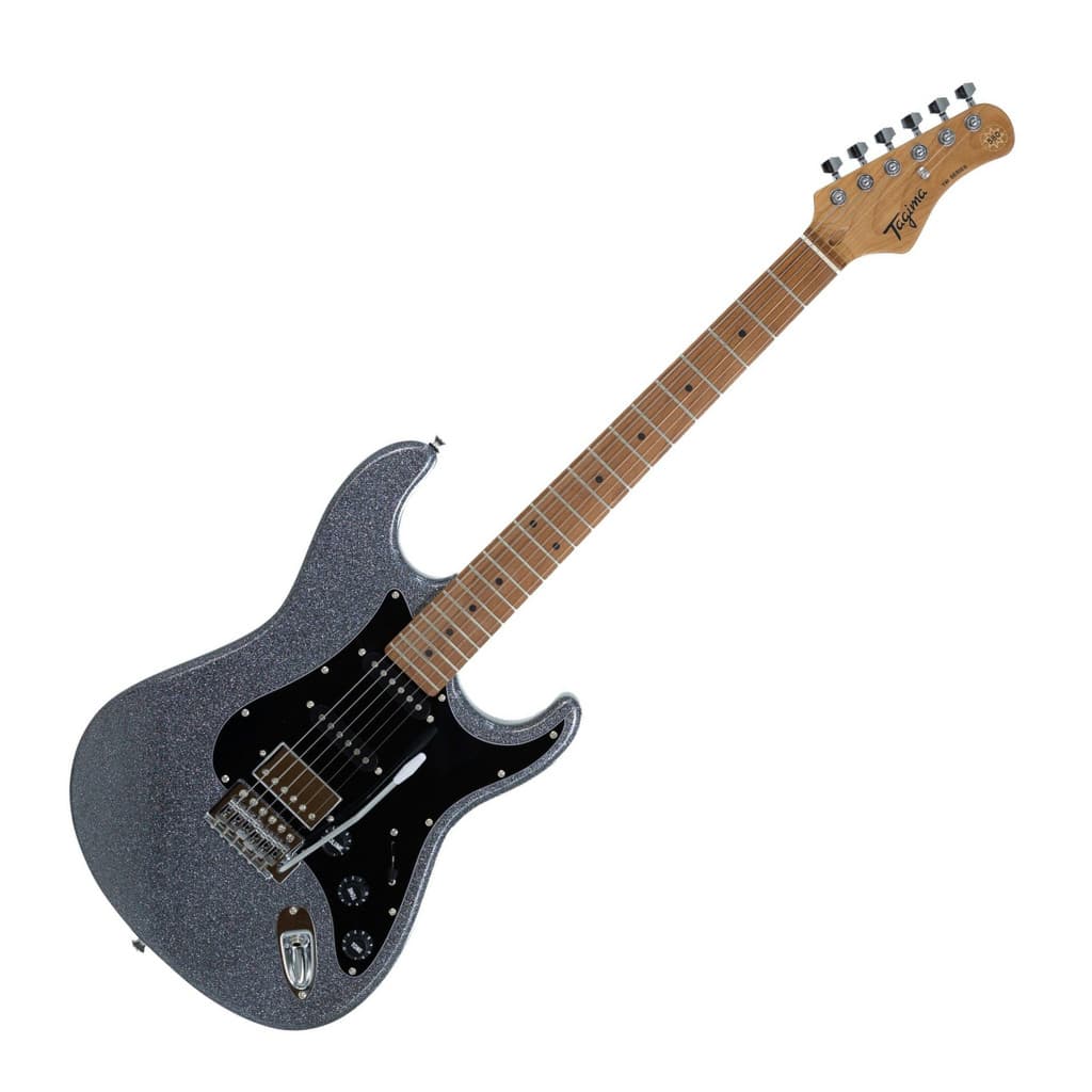 Guitarra Elétrica Tagima TG-580 Strato Preta HSS 2S 1H Captadores Escala Clara Escudo BK GRSK