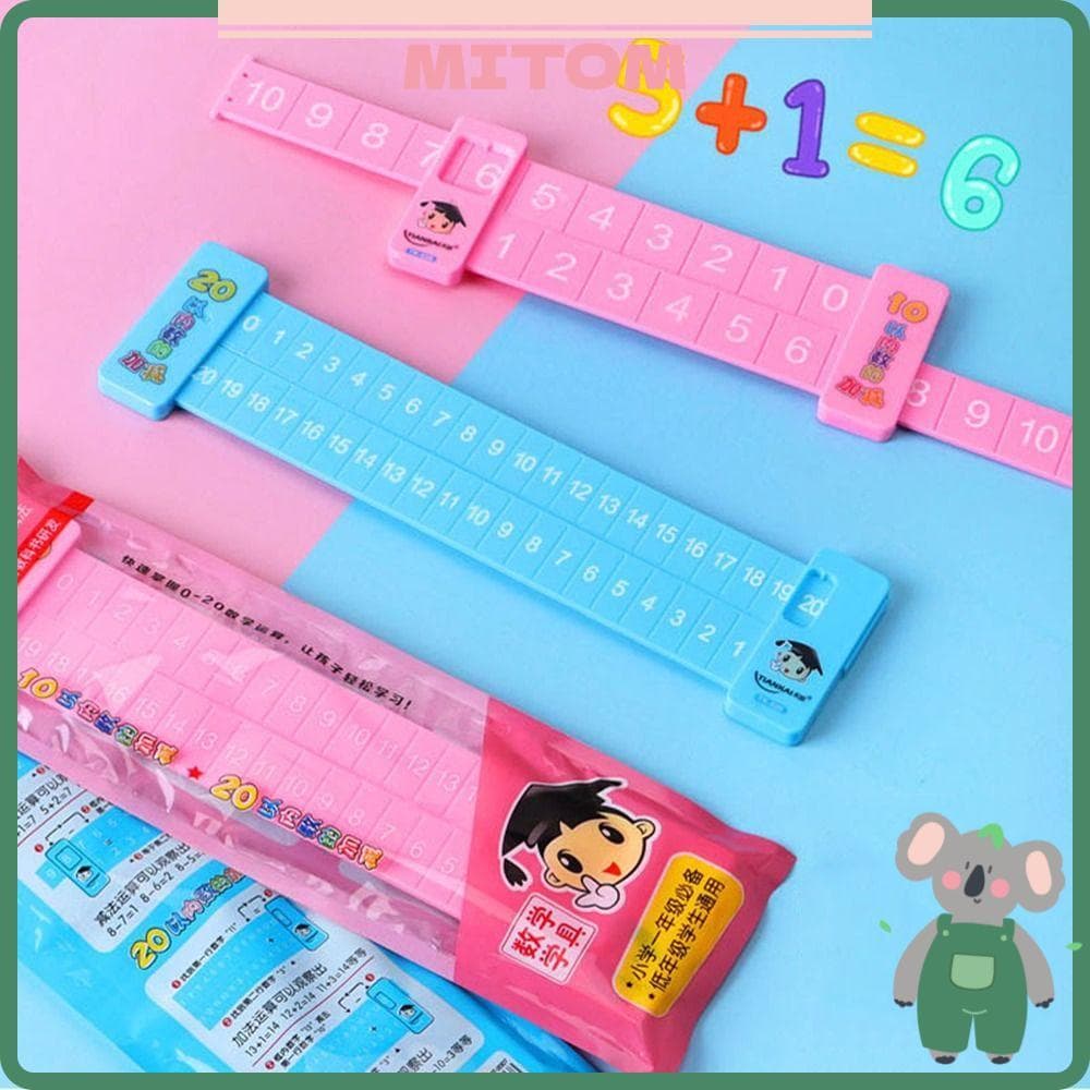 Régua De Subtração MITOM , Decomposição Matemática De Plástico Rosa/Azul Adição De Demonstração De Ensino