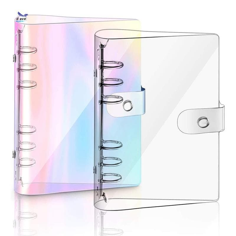 2 Pçs A5 Arco-Íris Macio PVC Caderno Pasta Clara Capa , Folha Solta Planejador Pessoal
