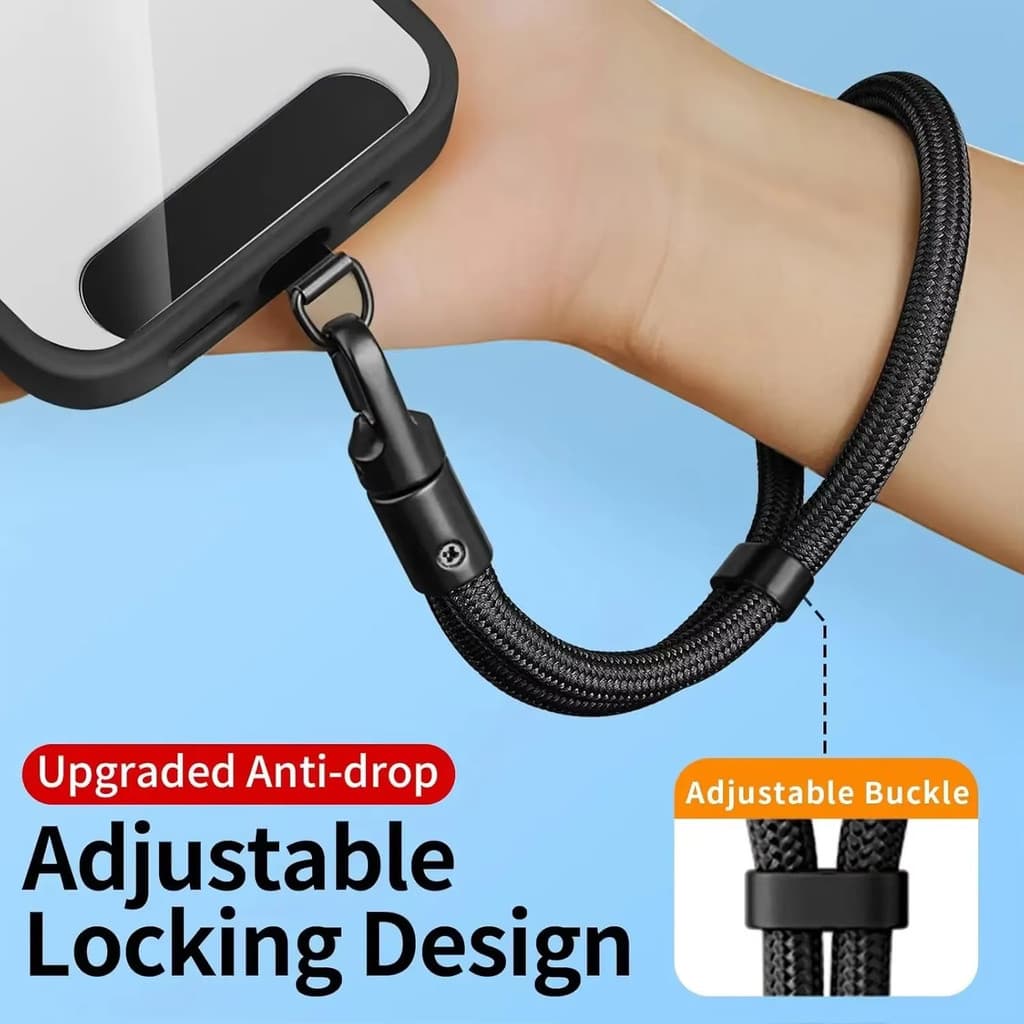 Correia De Pulso Curta Ajustável Universal Para Celular Com Design Anti-Queda De Travamento Automático E Alça De Telefon