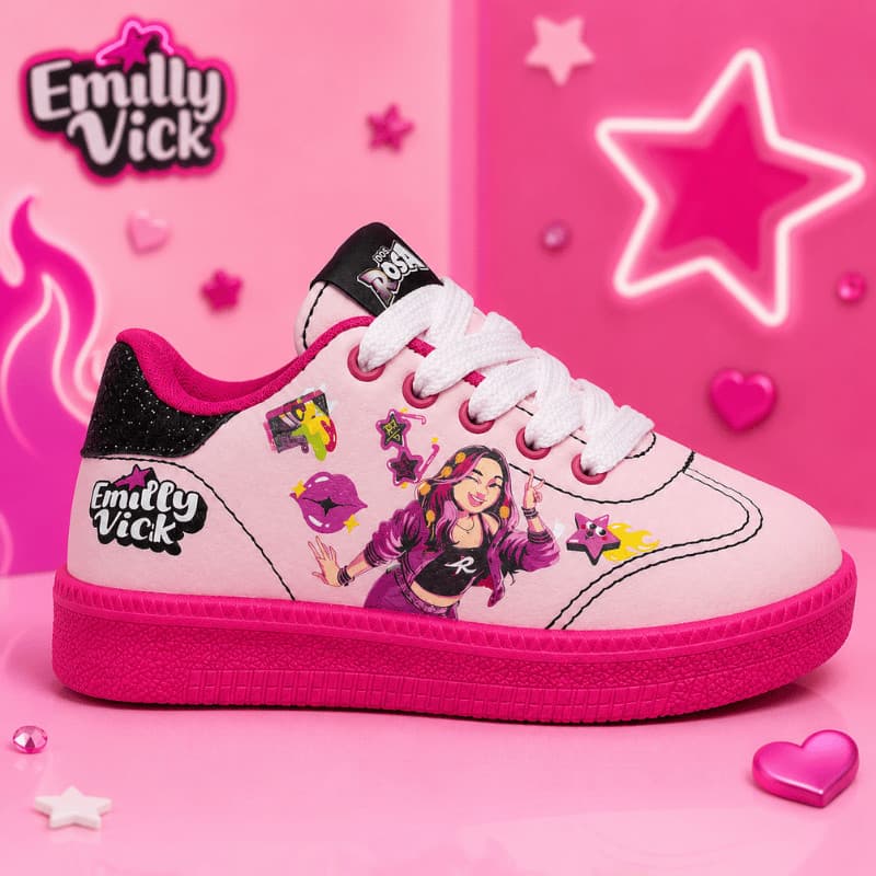 Tênis Infantil Casual Dos Rosa Emilly Vick