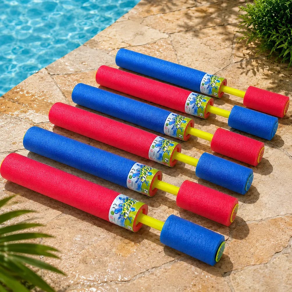 Brinquedo Água Kit 6 Lança Esguicho Atira 55cm Piscina Praia
