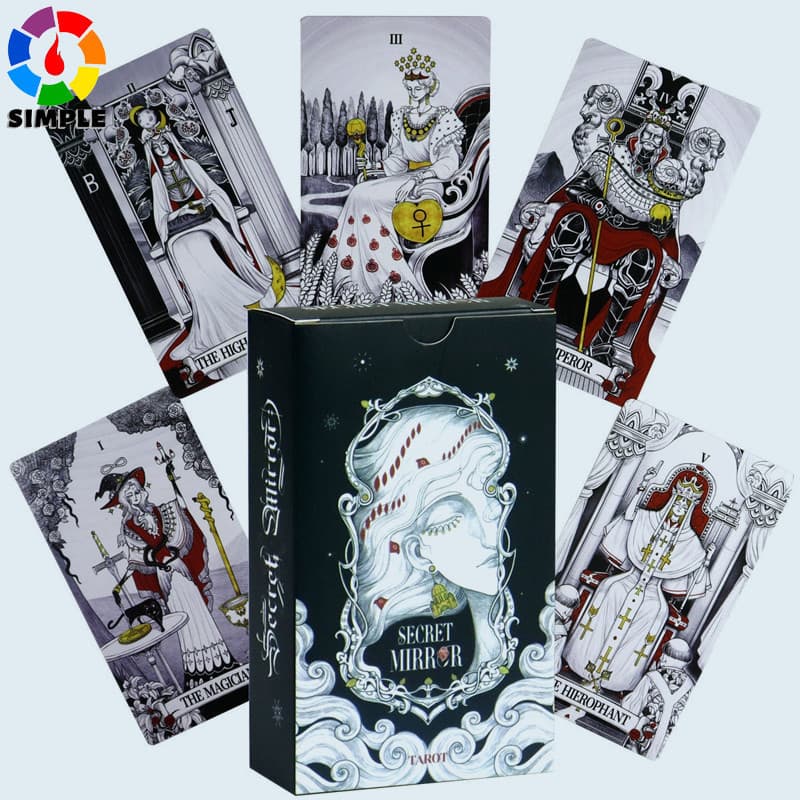 Secret Mirror Tarot Feminine Art Tarot In Rich Symbolism with Monochrome