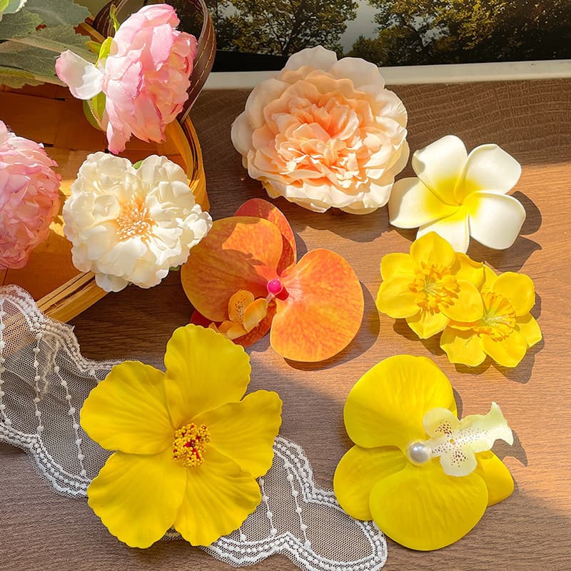 Acessórios de Fotografia, Viagem e Praia: Presilha de Cabelo com Flor para Mulheres, Presilha para Franja Lateral, Presi