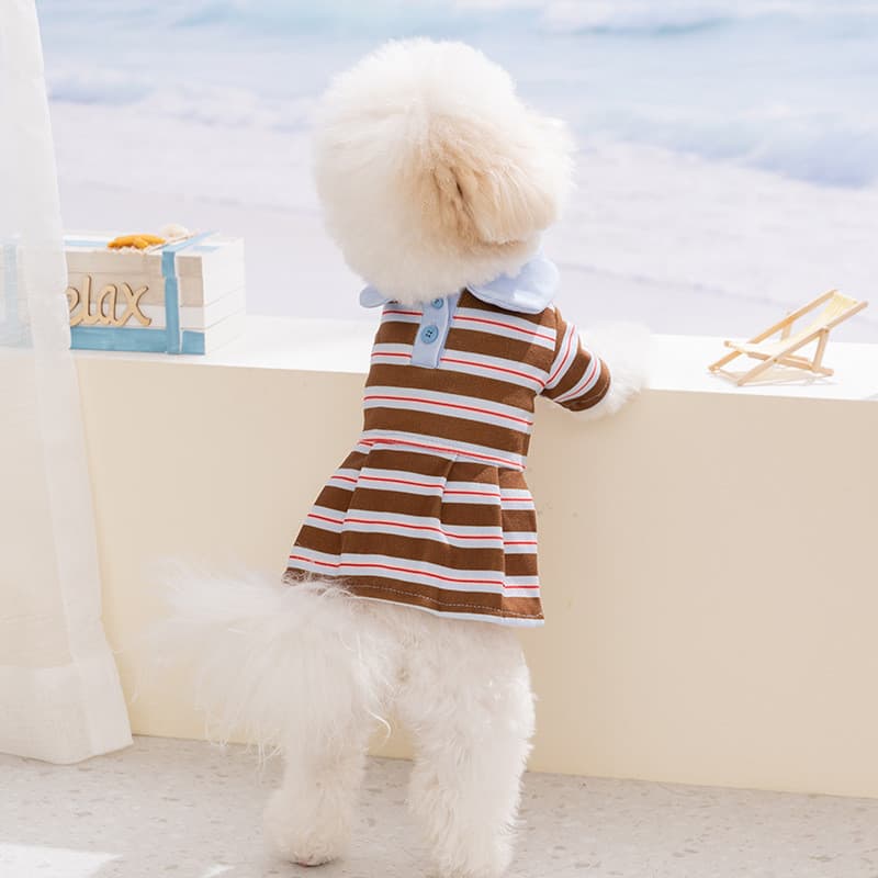 Gola Polo roupas para cães colorido listrado roupas moletom colete pequeno cão roupas para animais de estimação p