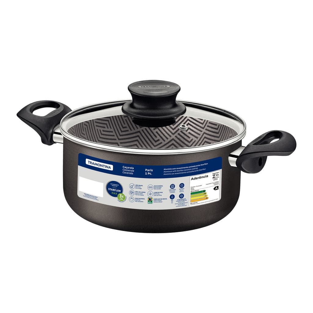 Caçarola Paris 6,3 L 26 cmTramontina antiaderente chumbo
