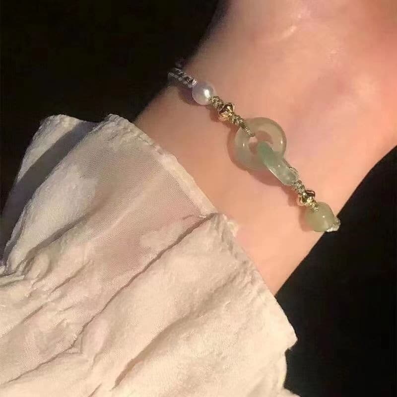 Pulseira Artesanal De Pérola Ligada Estilo Chinês Para Mulheres design Étnico Versátil Ajustável Presente Perfeito Sua M