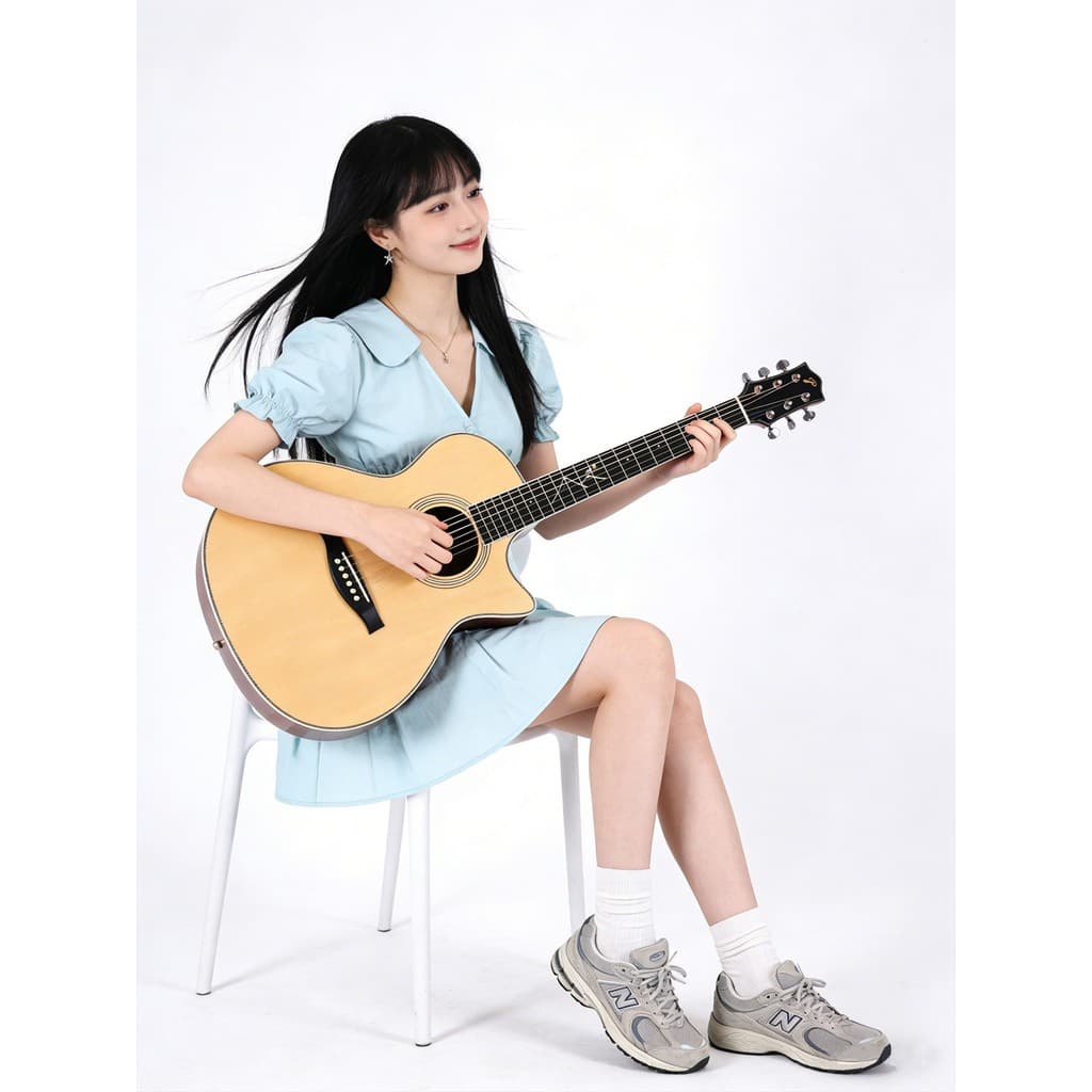 [Recomendação de verão] Zhujiang Yunshan Face Guitarra Única Estudante Introdutório Plus Vibração Elétrica Caso Guitarra