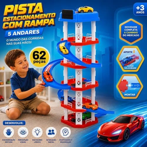 Rampa  Estacionamento cartos  5 andares  62 Pecas Diversao Infantil