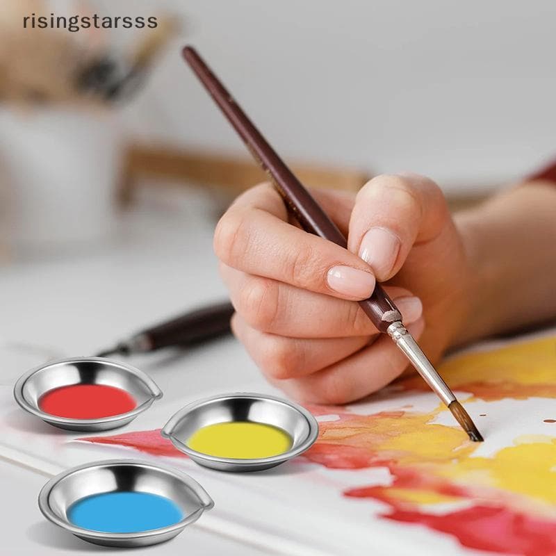 10 Pçs De Aço Inoxidável Pintura Cor Tigelas Bandejas A Óleo Copos Mistura Misturador Crianças DIY Ferramentas
