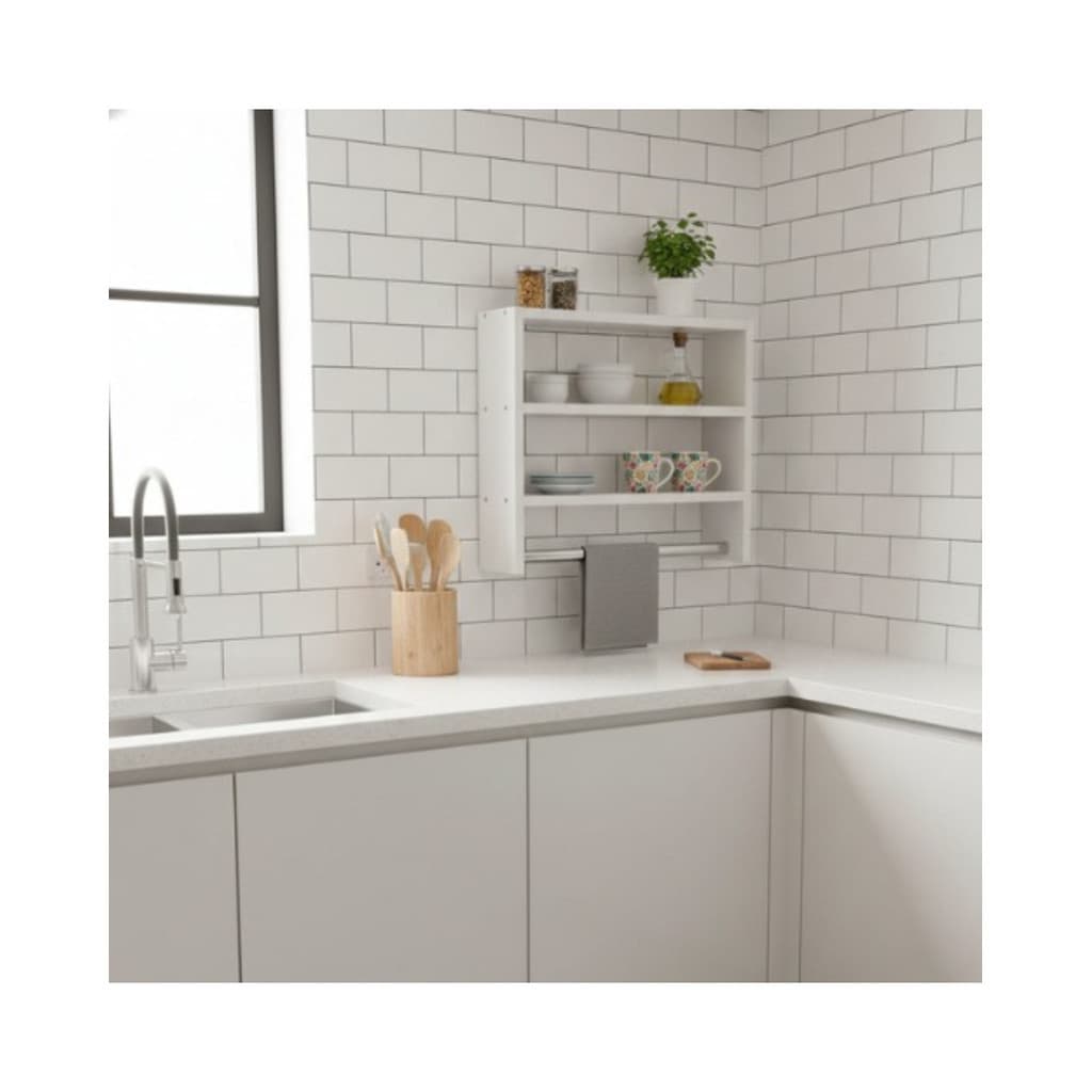 Kit 3 Prateleiras Nicho para Decoração Multiuso – 36x36x10cm - Banheiro e Cozinha