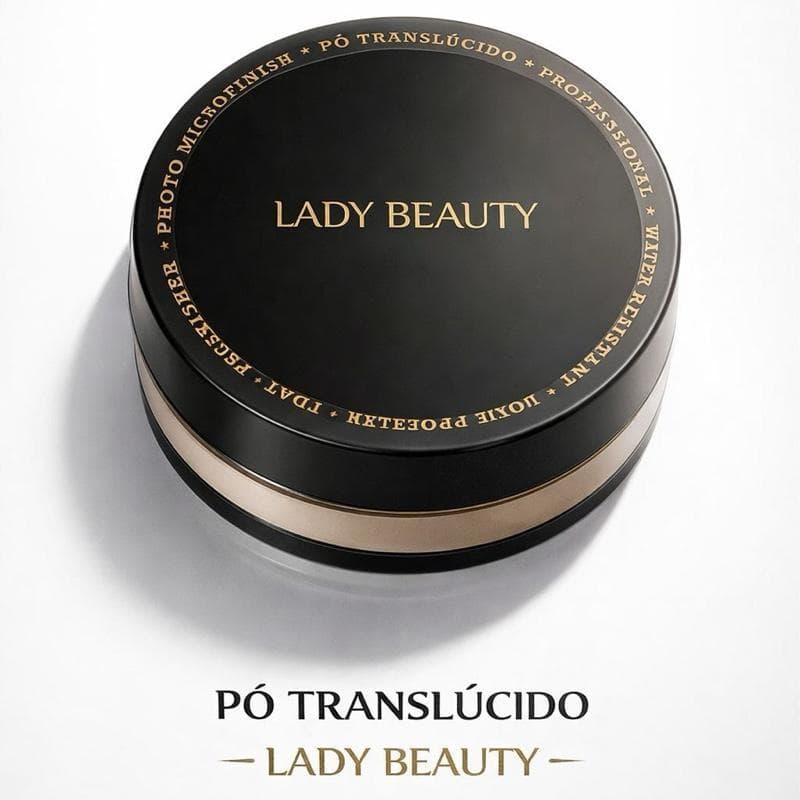 Lady Beauty Pó Translúcido – Efeito Matte Controle de Oleosidade e Acabamento Profissional para Maquiagem