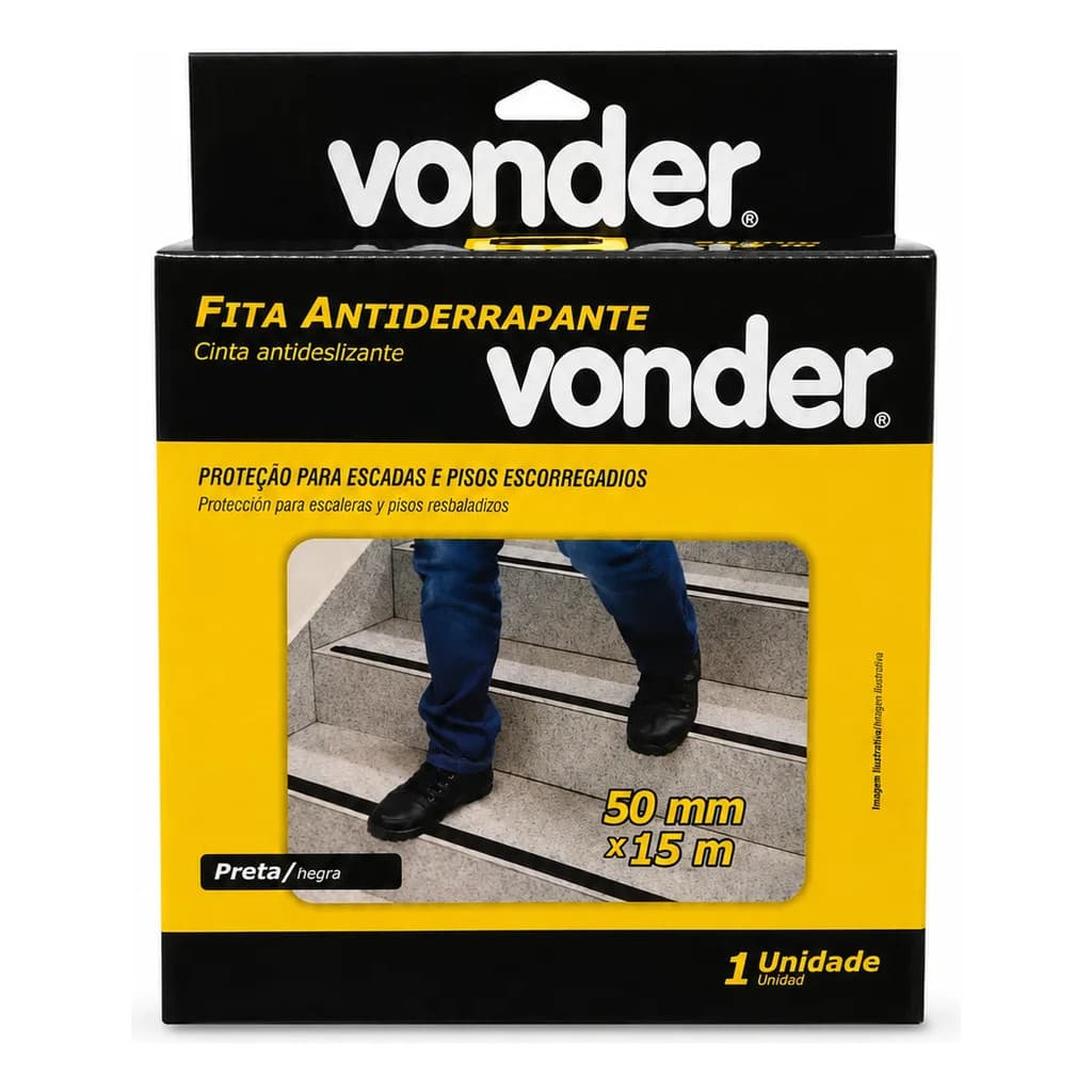 Fita Antiderrapante Para Proteção Em Geral Vonder 15m X 50mm