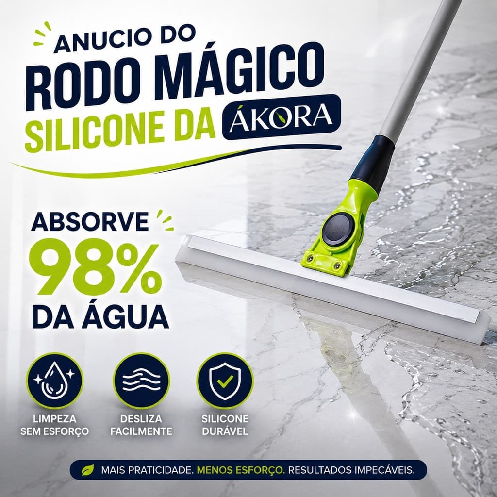 Rodo Silicone Mágico Multiuso ákora Pisos Vidros P 35cm - G 50cm
