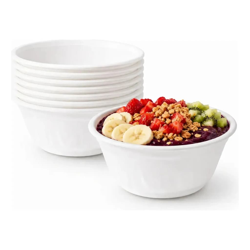 Cumbuca Isopor 200ml Térmico Descartável Sopa Caldo Pote Marmita Delivery Kit 50 Unidades Açaí