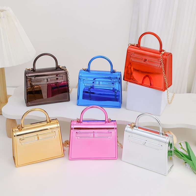 Mini Bolsa Quadrada Acrílica , De Batom Com Alça De Corrente Caixa Streetwear Para Mulheres