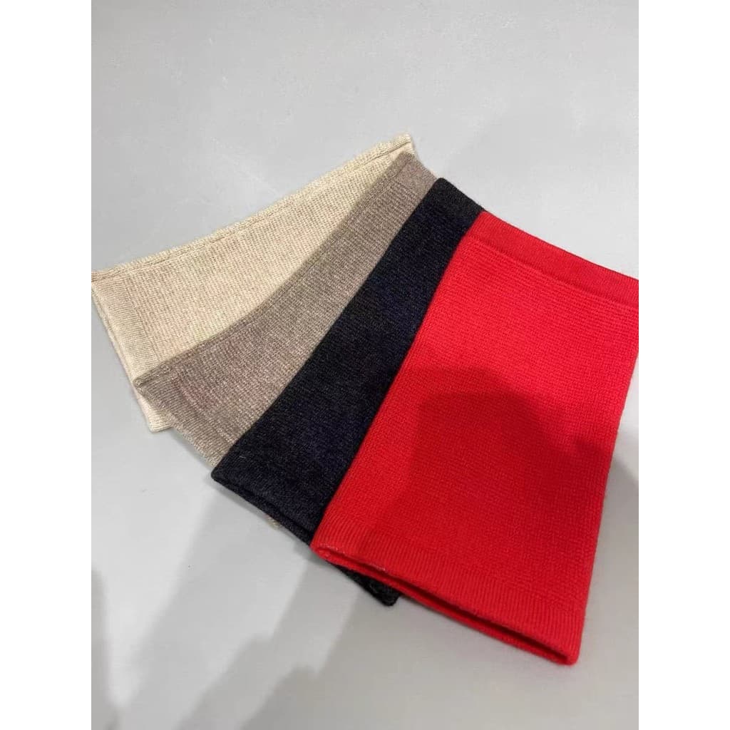 Fangcijiayi Simples Cashmere Indústria Pesada Dupla Camada de Ar Joelheiras All-Match Casual Cashmere