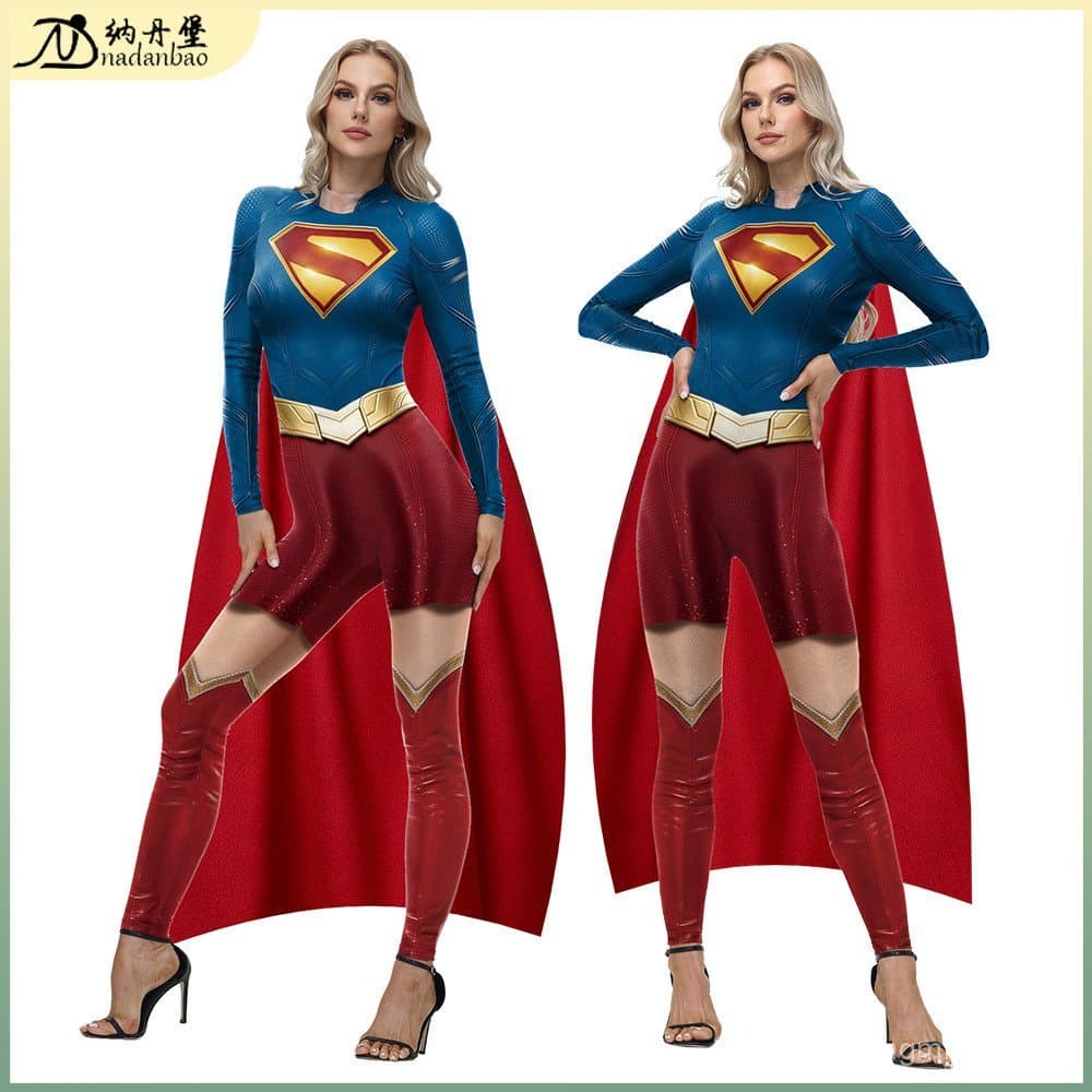 2026 Novo Macacão de Cosplay do Super-Herói Superman para Festa de Halloween e Apresentações de Palco, Macacão Justo