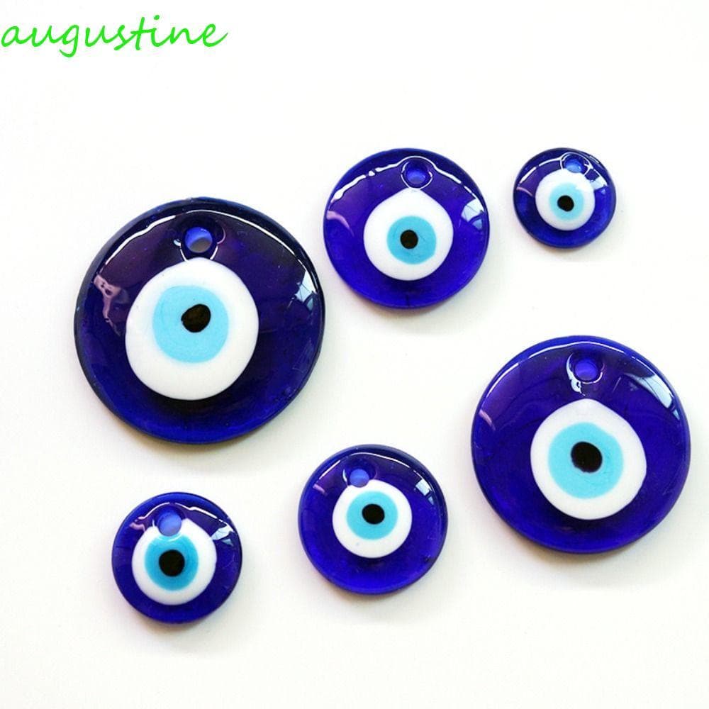 AUGUSTINE Evil Eye Charms Beads , Clássico 25/30/40/60MM Pingente De Olho Azul , Redondo Lucky Blue
