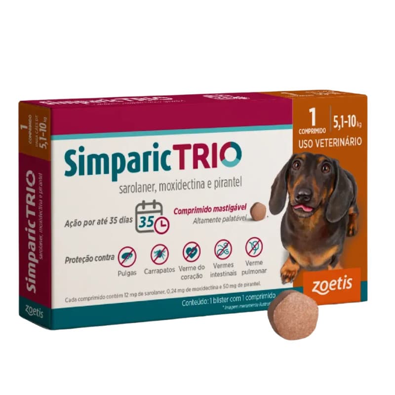 SimparicTrio Cães de  5,1 a 10kg  - 1 compr