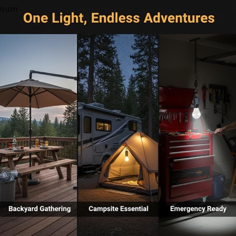 [sum] Lâmpada LED Movida A Energia Solar Para Acampamento Suspensa Portátil Barraca Ao Ar Livre 1 Peça Design De Economi