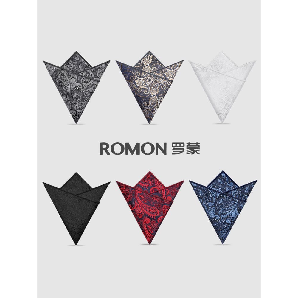 Romon roupas masculinas bolso quadrado terno pequeno quadrado camisa masculina roupas formais lenço de negócios lenço de