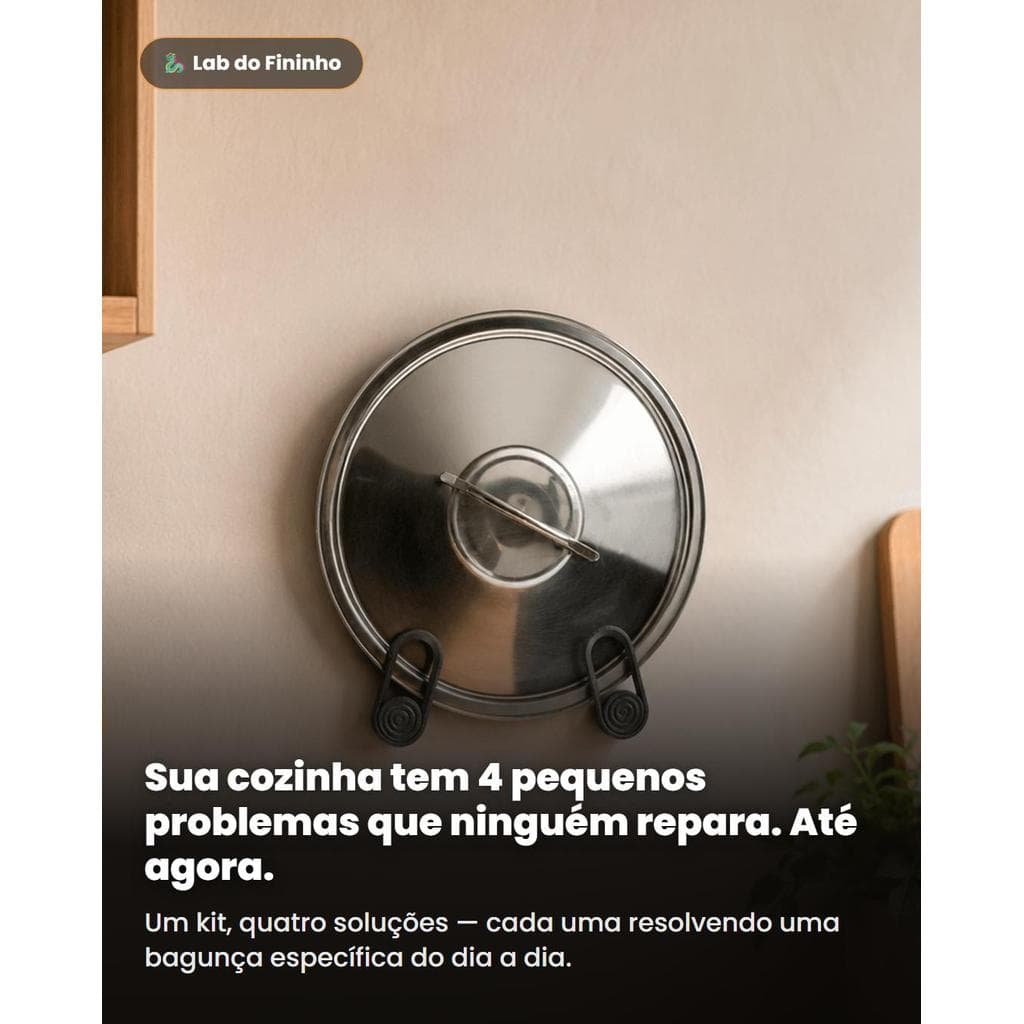 Kit Organizador de Cozinha 4 em 1 – Organização Inteligente, Prática e com Acabamento Premium