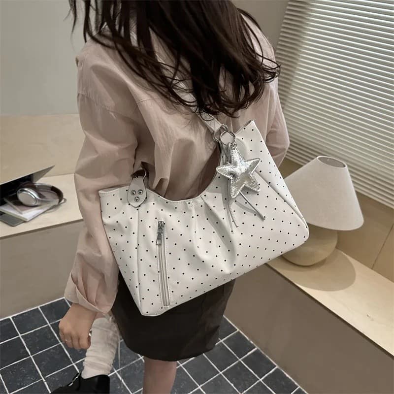 Bolsa de Ombro Estilo Coreano com Poás 2026, Novo Estilo Simples e Versátil, Bolsa Tote Feminina