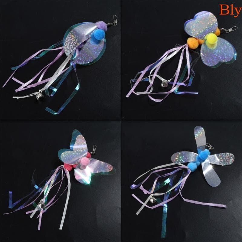 Bly 4 Peças De Brinquedo De Pesca De Gato , Cabeças De Substituição , Pingentes De Varinha , Inseto Brilhante Fofo