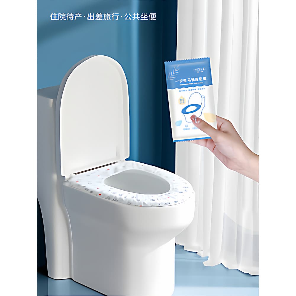 Conjunto de assento sanitário descartável, não tecido, impresso, duplo, à prova d'água, viagem, Hotel, assento sanitário