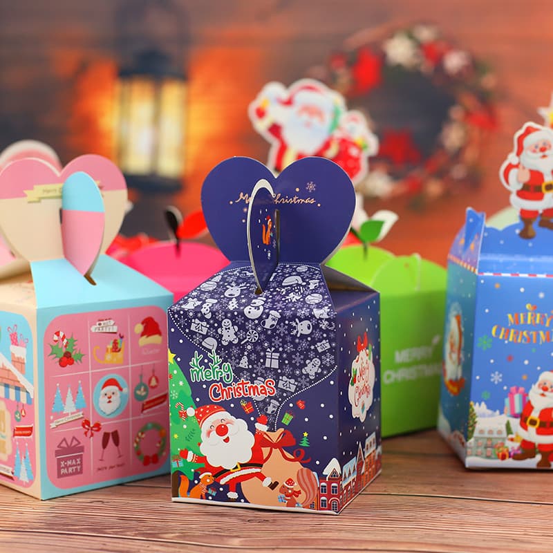 Véspera de natal caixa de presente de maçã caixa de embalagem de frutas de natal saco de doces de natal presente criança