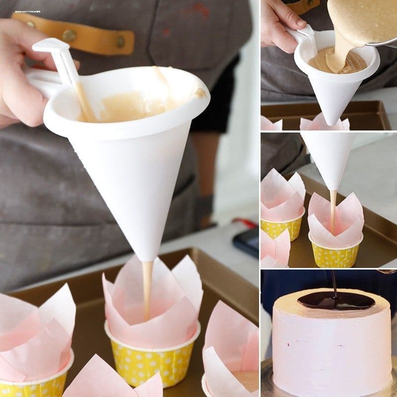 Funil de massa dispensador portátil separador de massa dispensador de Chocolate copo bolo ferramentas de cozimento ferra