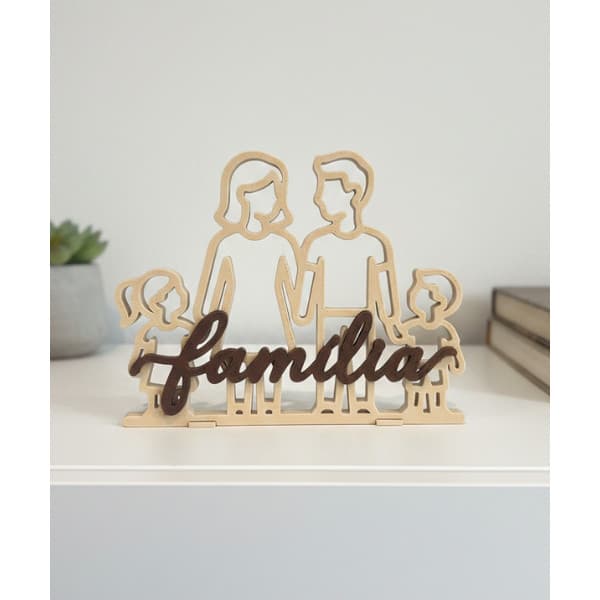 Enfeite Escultura Família Decorativa Mesa Sala Minimalista