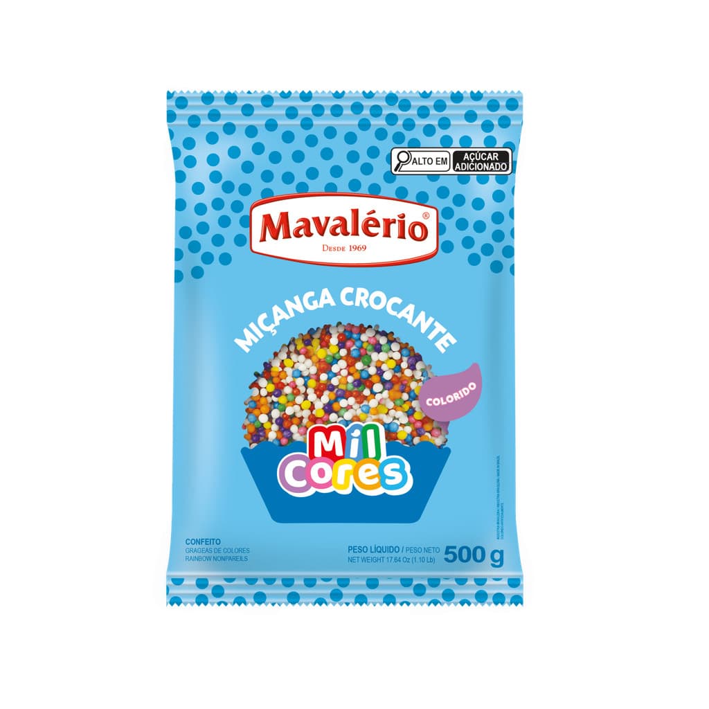 CONFEITO MIÇANGA COLORIDA Nº 0 MIL CORES MAVALÉRIO - 500g