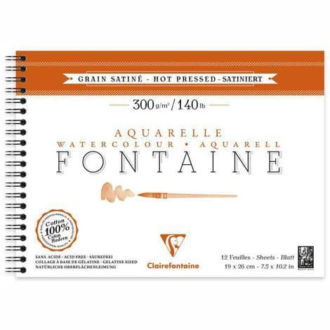 Bloco de Papel Fontaine Satine 19x26 300g com 12 Folhas Clairefontaine 96352c