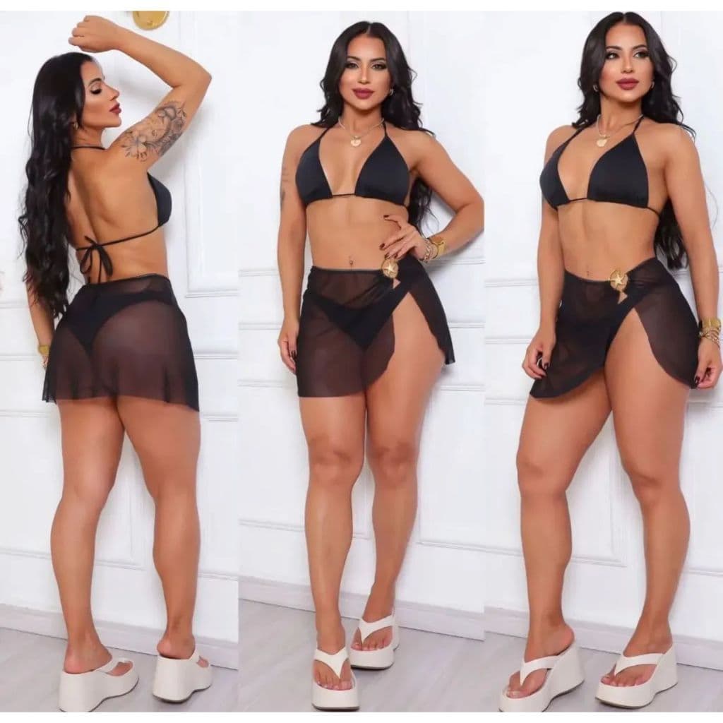 Mini Saia de Praia Pareo Feminino Moda Praia e Piscina Verão