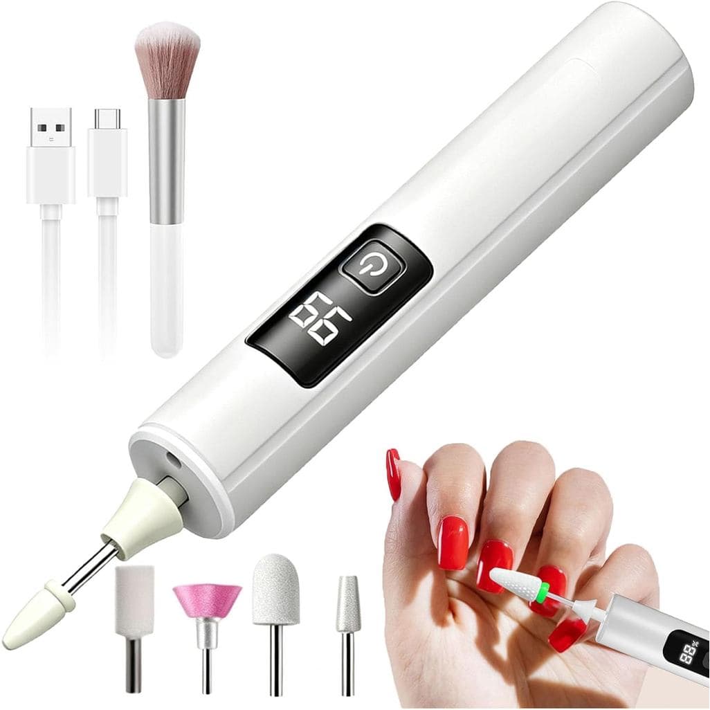 Lixadeira de unhas elétrica profissional, lixa de unhas elétrica sem fio, 99 configurações de velocidade ajustáveis, ade