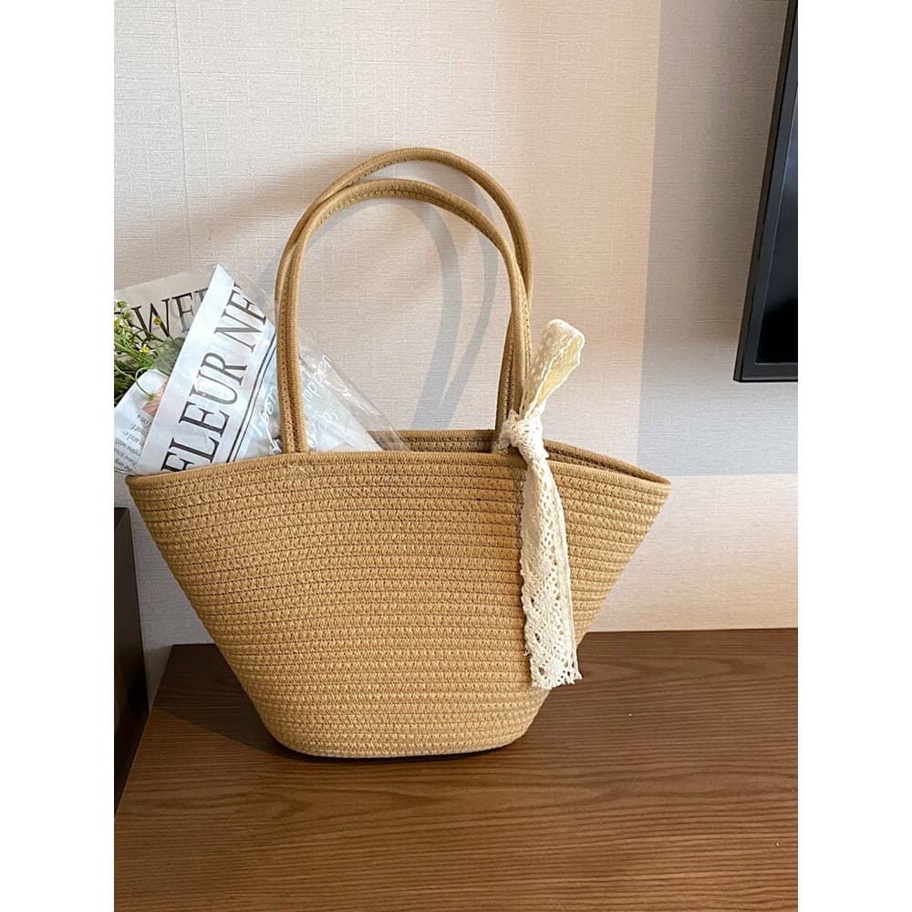 bolsa transversal feminino bolsa feminina Bolsa feminina de palha All-Match bolsa de praia à beira-mar de um ombro