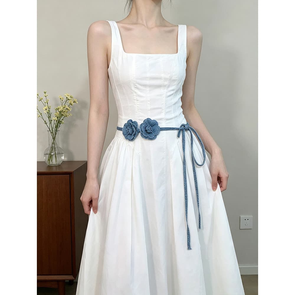 cinto feminino largo cinto feminino Boêmio Retro Denim flor cinto feminino High-End sentimento moda All-Match calças sai
