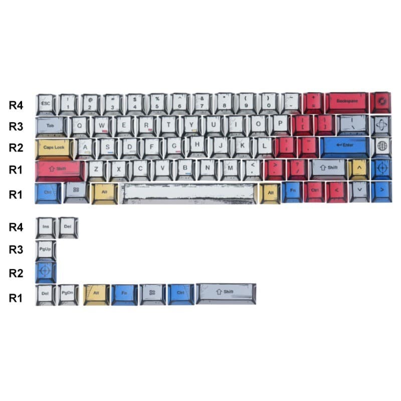 APAYADO KM68 Personalizado Comic PBT Keycaps Conjunto De Teclas De Sublimação De 5 Lados Compatível Com Teclados De Inte
