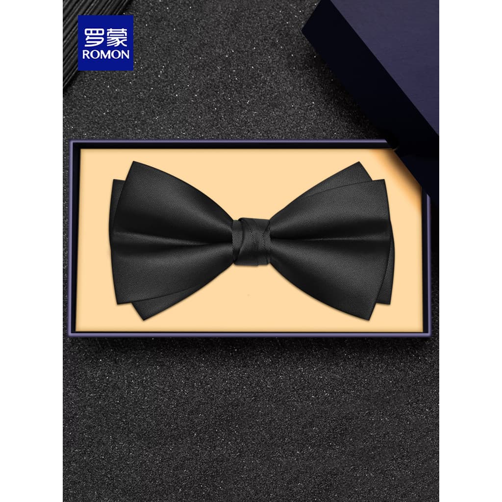 Lomon gravata borboleta preta casamento masculino padrinhos roupa Formal masculina gravata borboleta terno de casamento
