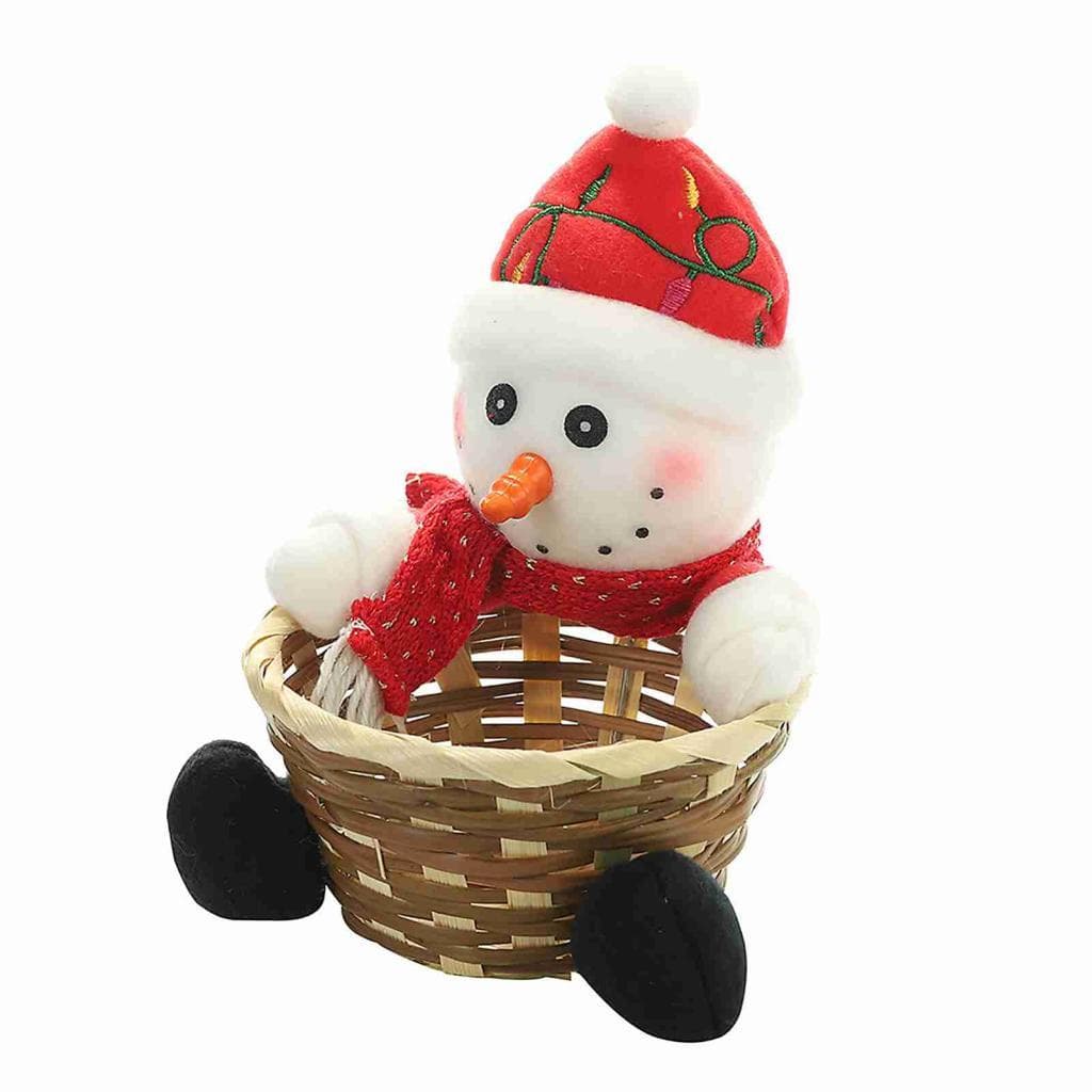 Cesta De Doces De Natal 19x12.5x7cm Pequeno Boneco De Neve Lanche Armazenamento De Biscoitos De Chocolate