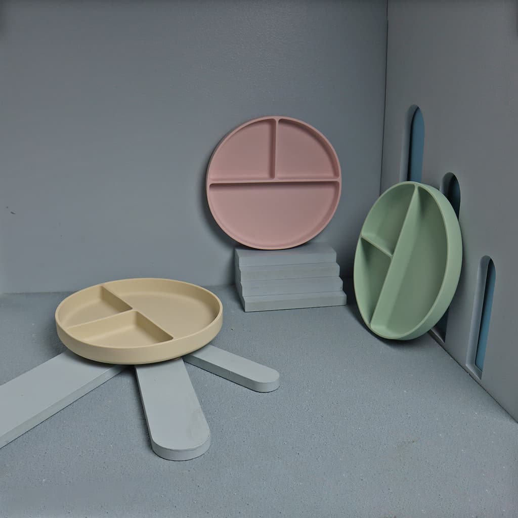 Mãe produtos para bebês prato de jantar de Silicone infantil ventosa integrada tigela resistente a choques prato de comp
