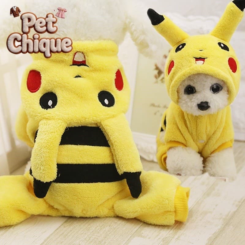 Roupa para cães e gatos, fantasia de transformação do Pikachu AVQJ