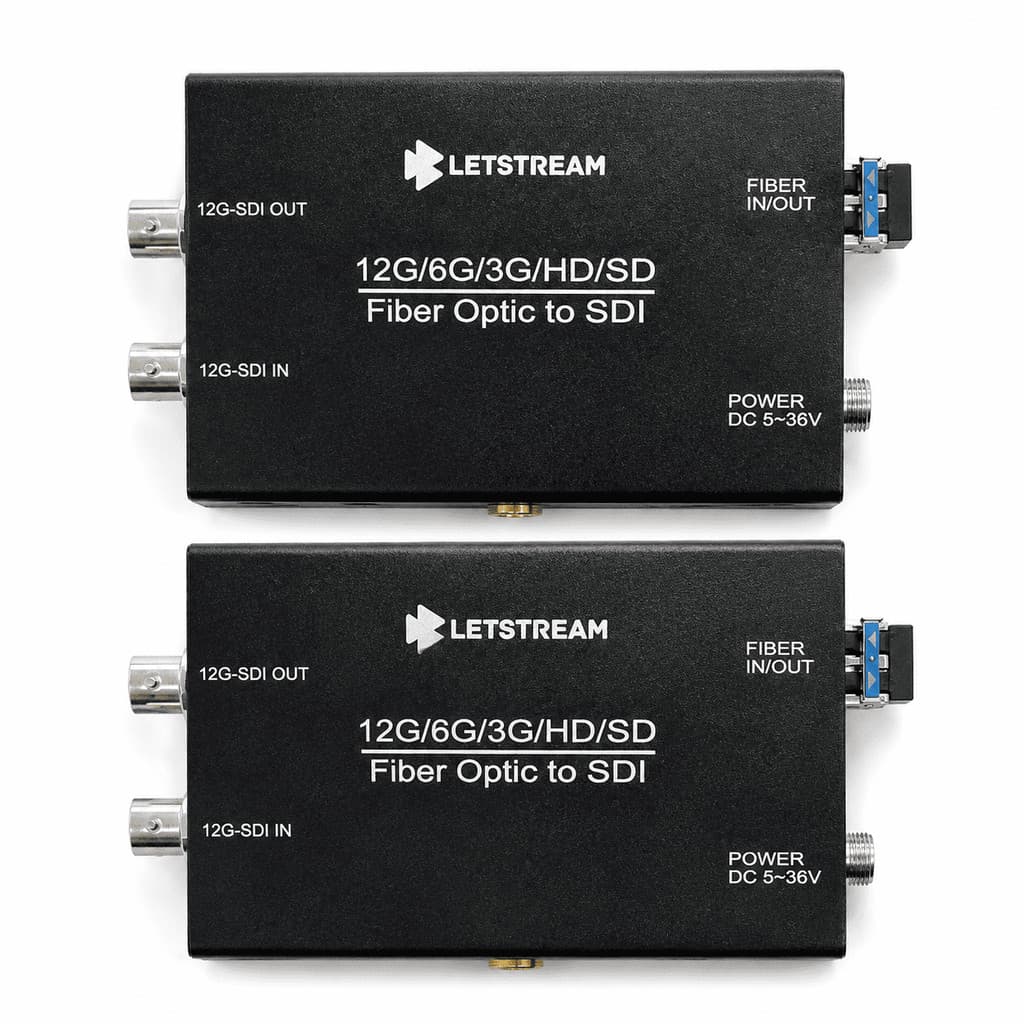 Kit Conversor SDI Fibra Óptica 12G 6G 3G HD SD LETSTREAM