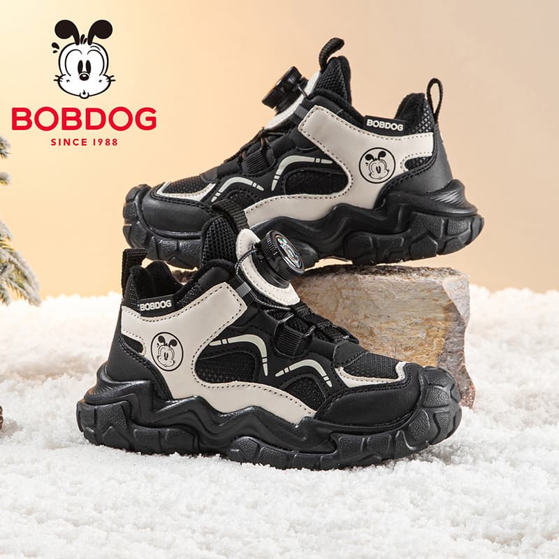 Babudou sapatos infantis sapatos infantis 2026 novo estilo meninos velo-velo dois sapatos de algodão inverno grandes men
