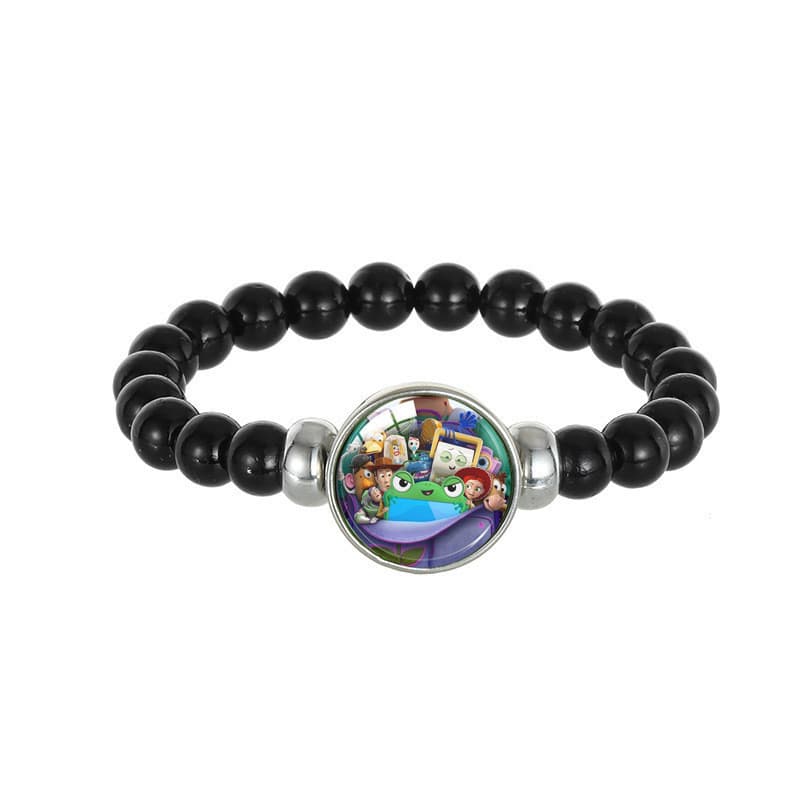 Toy Story 5 Pulseira multicolorida com miçangas Woody Buzz Lightyear Mercadoria de desenho animado Pulseira elástica com