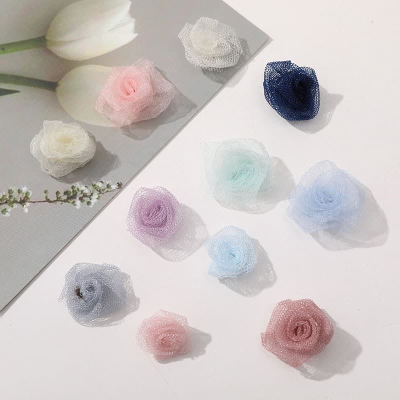 Mini estilo fada rosa Bud requintado gaze flor diy acessórios de roupas cocar Corsage acessórios Material